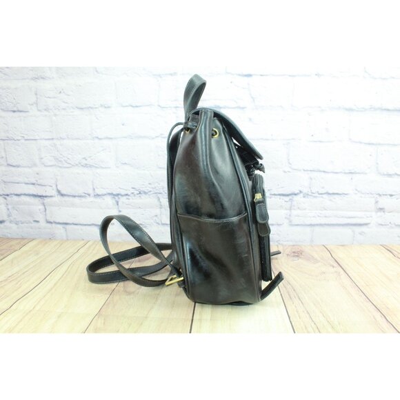 Vintage Crazy Horse Liz Claiborne Black Leather Backpack main image 11